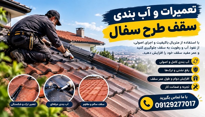 تعمیرات و آب بندی سقف طرح سفال